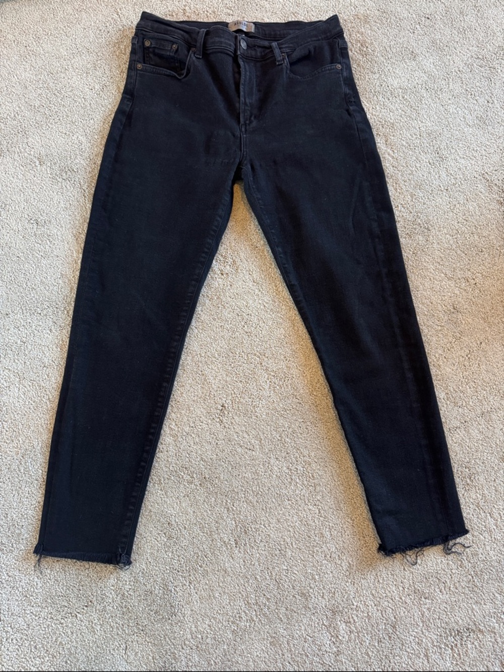 Agolde Straight Leg High-Rise Black Jeans